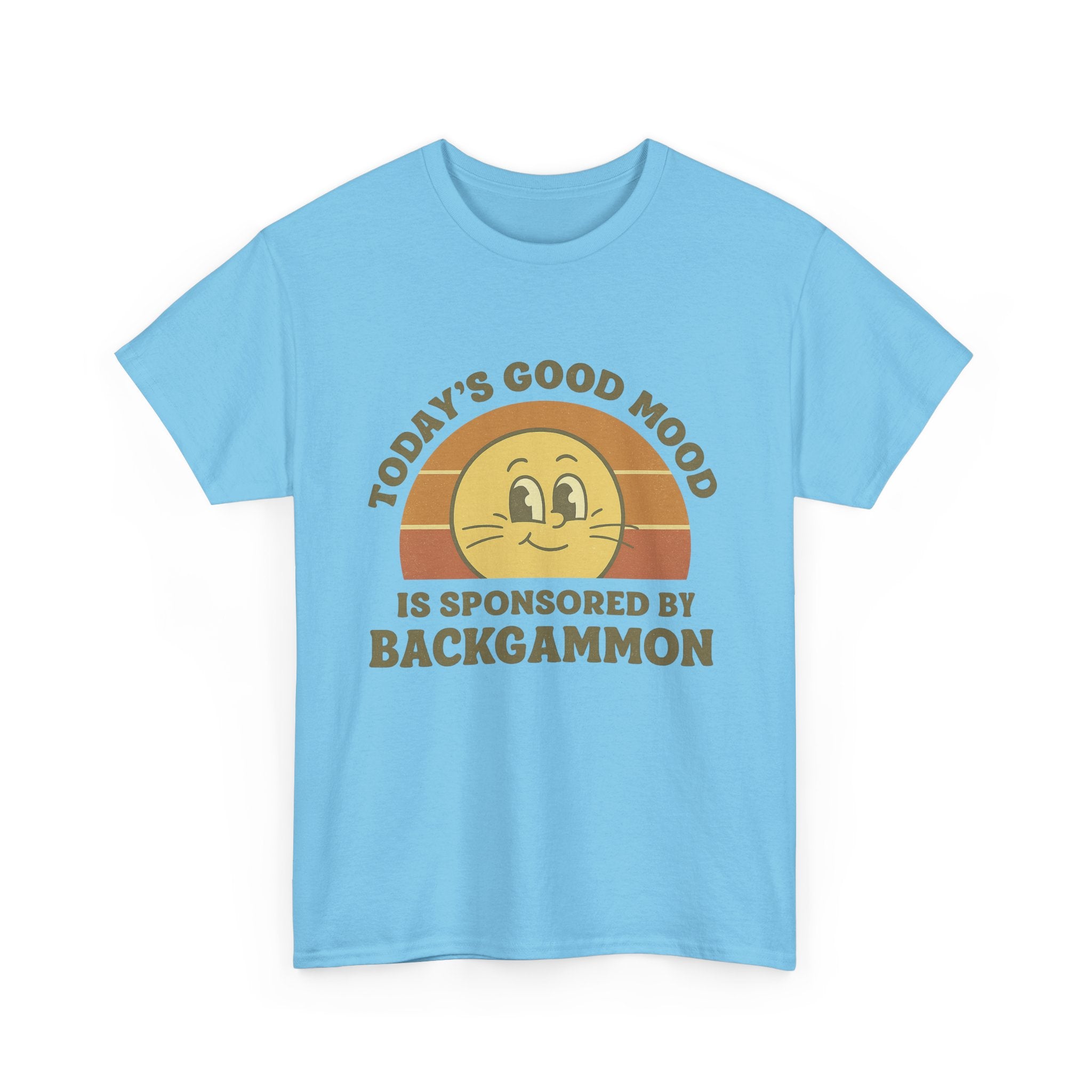 "Today’s Good Mood Is Sponsored by Backgammon" T-Shirt | Retro Smiley Tee