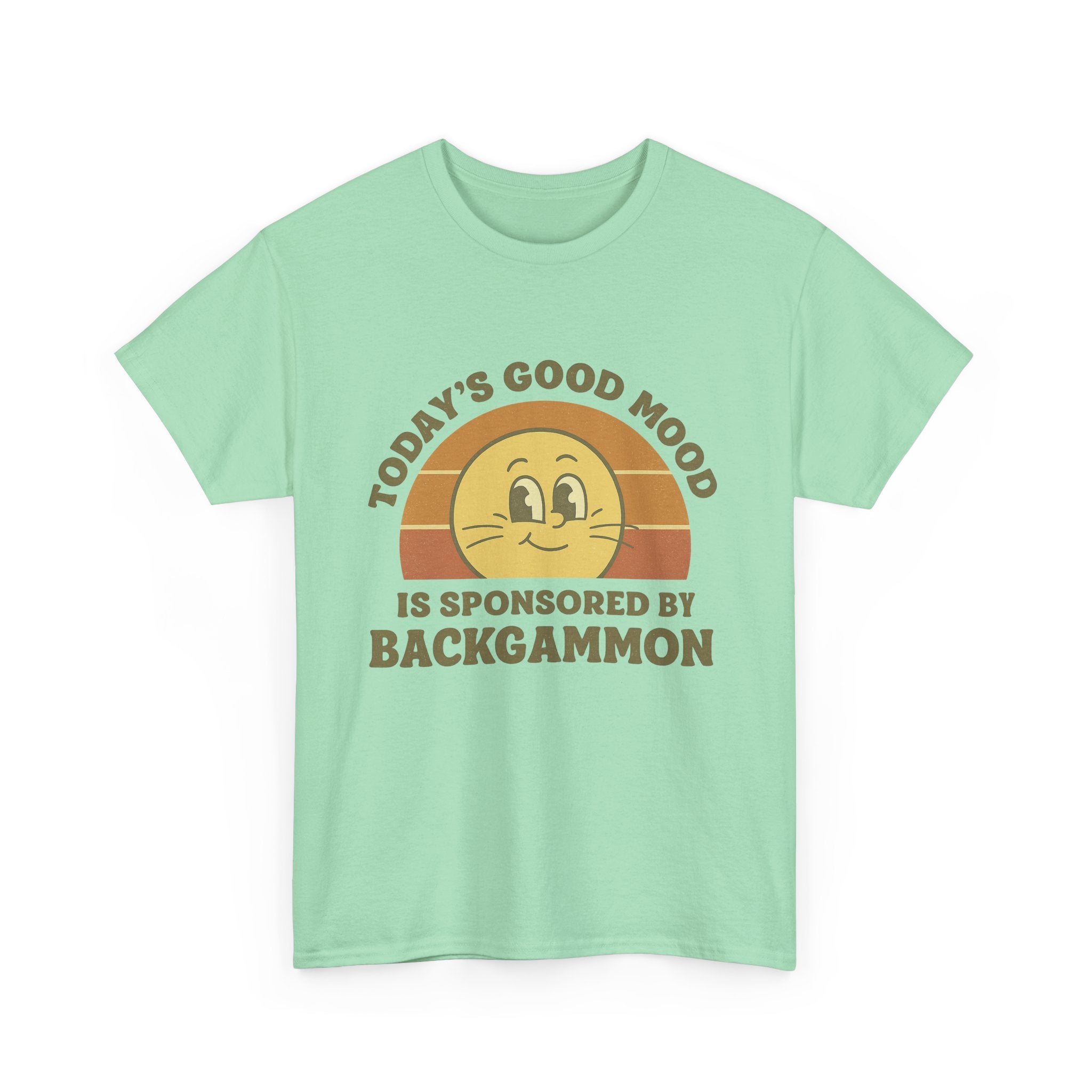 "Today’s Good Mood Is Sponsored by Backgammon" T-Shirt | Retro Smiley Tee