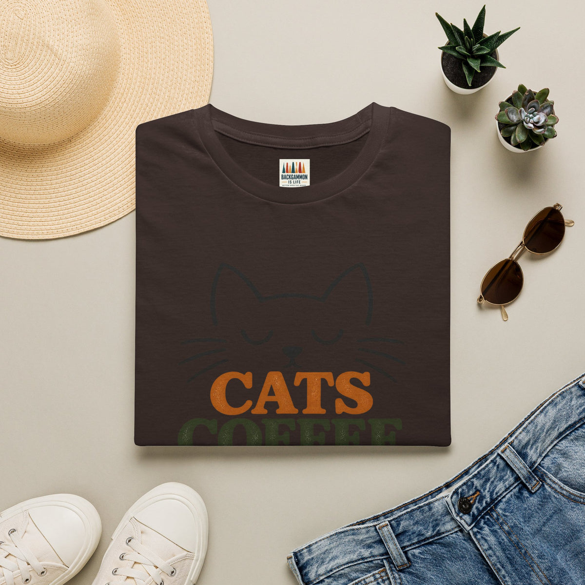 Cats, Coffee and Backgammon 1 T-Shirt