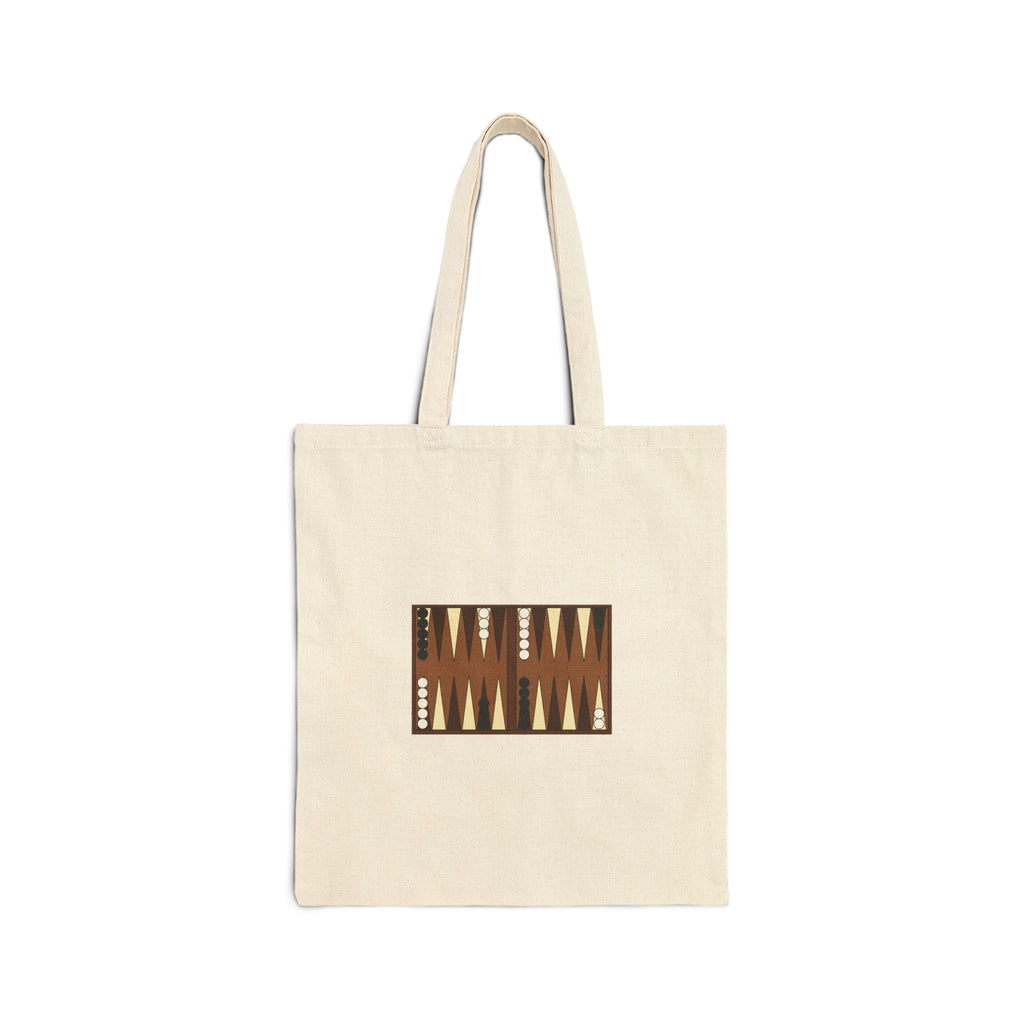 Backgammon University Canvas Tote Bag — Vintage Game Night Cotton Shopper