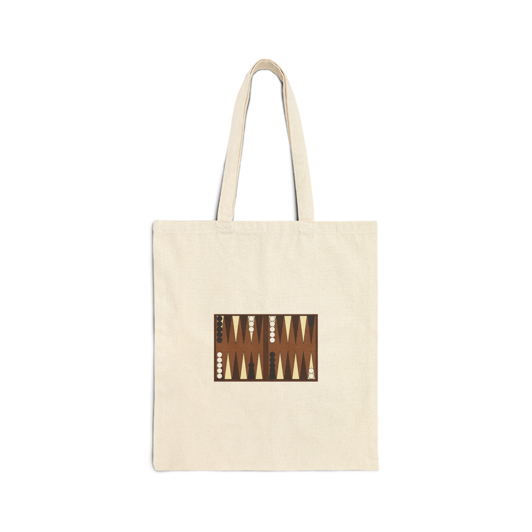 Backgammon University Canvas Tote Bag — Vintage Game Night Cotton Shopper